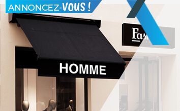 un store d'un magasin de vêtements pour homme