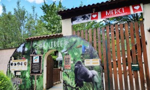 Panneau d'entrée du Zoo de Saint Martin la Plaine